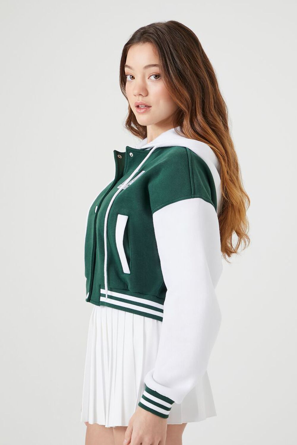 Hooded Varsity Letterman Jacket